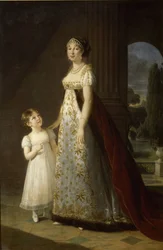 Marie-Annuciade-Caroline Bonaparte, Königin von Neapel, mit ihrer Tochter Laetitia-Joséphine Murat